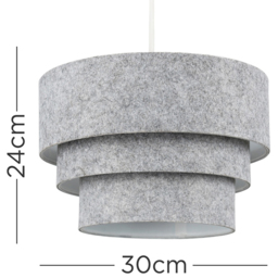 ValueLights Aztec 3-Tier Grey Felt Ceiling Light Shade - Size: 31 x 20.5 x 31cm - Wilko - thumbnail 6