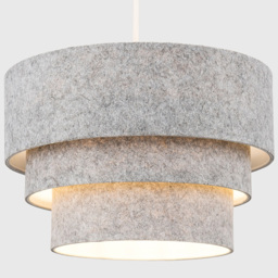 ValueLights Aztec 3-Tier Grey Felt Ceiling Light Shade - Size: 31 x 20.5 x 31cm - Wilko - thumbnail 3