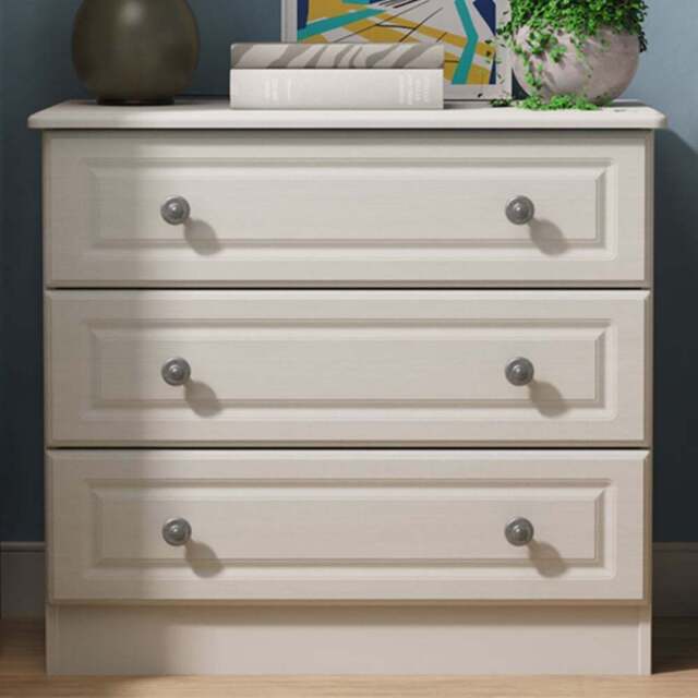Crowndale Pembroke 3 Drawer Grey Ash Chest of Drawers Ready Assembled - Wilko - image 1