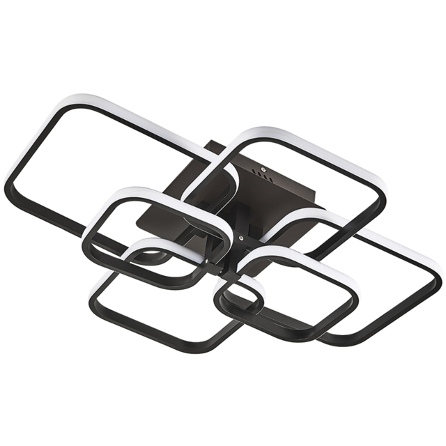 Living and Home Square LED Semi Flush Ceiling Light - Size: 16 x 73 x 58cm - Black - Wilko - image 1