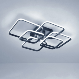 Living and Home Square LED Semi Flush Ceiling Light - Size: 16 x 73 x 58cm - Black - Wilko - thumbnail 3