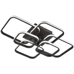 Living and Home Square LED Semi Flush Ceiling Light - Size: 16 x 73 x 58cm - Black - Wilko - thumbnail 1