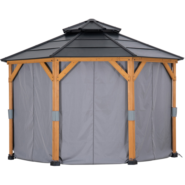 Sunjoy 3.9 x 3.9m Accessory Curtain for Steel Gazebo (Gazebo Not Include) - Size: 1 x 233 x 234cm - Grey - Wilko - image 1