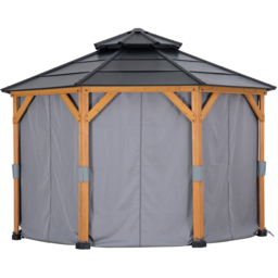 Sunjoy 3.9 x 3.9m Accessory Curtain for Steel Gazebo (Gazebo Not Include) - Size: 1 x 233 x 234cm - Grey - Wilko - thumbnail 1