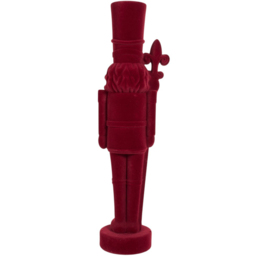 Flocked Nutcracker Standing Decoration - Burgundy - Blushing Ballroom - Wilko - thumbnail 4