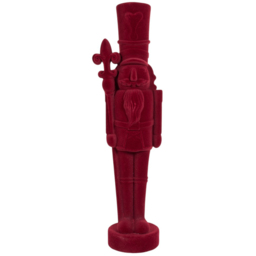 Flocked Nutcracker Standing Decoration - Burgundy - Blushing Ballroom - Wilko - thumbnail 1