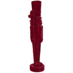 Flocked Nutcracker Standing Decoration - Burgundy - Blushing Ballroom - Wilko - thumbnail 3