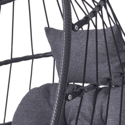 Living and Home Black Adjustable Swing Hanging Egg Chair with Cushions - Size: 192 x 88 x 88cm - Wilko - thumbnail 7