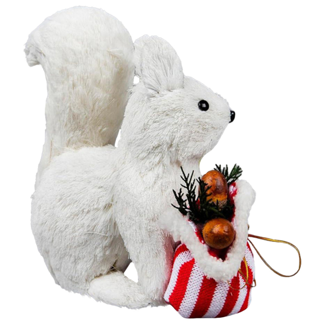 Shatchi Squirrel Decorative Figurine - Size: 22.5 x 14 x 20cm - White - Wilko - image 1