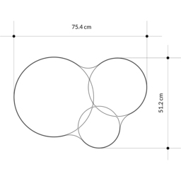 Decortie Gora 3 Round Panel Black Bute Modern Unframed Wall Mirror 51 x 75cm - Size: 51.2 x 75.4 x 2.2cm - Wilko - thumbnail 7