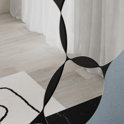 Decortie Gora 3 Round Panel Black Bute Modern Unframed Wall Mirror 51 x 75cm - Size: 51.2 x 75.4 x 2.2cm - Wilko - thumbnail 4