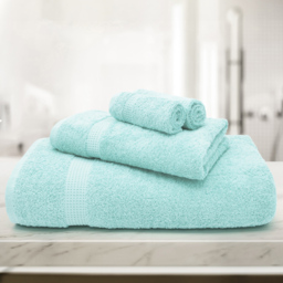 Mayfair Egyptian Cotton Seafoam Hand Towel Set of 2 - Blue - Wilko - thumbnail 3