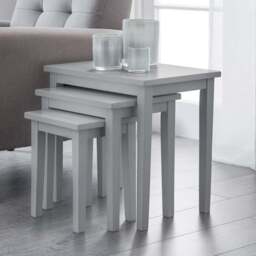 Julian Bowen Cleo Grey Nest of Tables Set of 3 - Size: 33 x 48 x 46cm - Wilko
