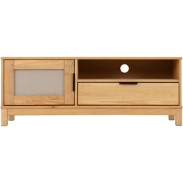 Seconique Corona Single Door Single Drawer Single Shelf Wax Pine Rattan TV Unit - Brown - Wilko - thumbnail 5