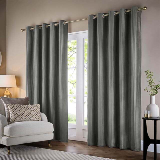 Paoletti Corinthian Grey Velvet Eyelet Curtains 229 x 229cm - Wilko - image 1