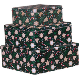 Set of 3 Gingerbread Candy Cane Cake Tins Multicolour - Wilko - thumbnail 3