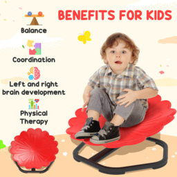 Tommy Toys Red Kids Flower Shaped Swivel Sensory Spinning Chair - Size: 29 x 50 x 54cm - Wilko - thumbnail 7