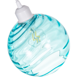 Happy Homewares Designer Teal Circular Ribbed Glass Non Electric Pendant Shade - Size: 18 x 20 x 20cm - Green - Wilko - thumbnail 6