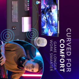 House of Home Carbon Fibre Top Computer Gaming Desk with Monitor Stand Black - Size: 91 x 120 x 60cm - Wilko - thumbnail 6
