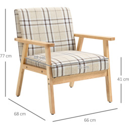 Portland Beige Linen Upholstered Accent Chair - Size: Single - Cream - Wilko - thumbnail 4