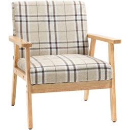 Portland Beige Linen Upholstered Accent Chair - Size: Single - Cream - Wilko - thumbnail 3