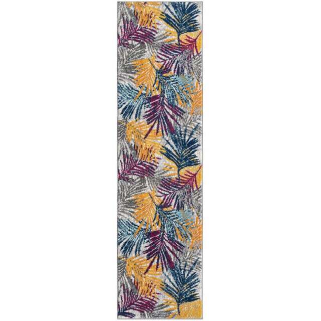 Desire Rugs San Marino Multicolour Leaf Rug 60 x 220cm - Size: 220 x 60 x 0.8cm - Wilko - image 1