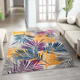 Desire Rugs San Marino Multicolour Leaf Rug 60 x 220cm - Size: 220 x 60 x 0.8cm - Wilko - thumbnail 7