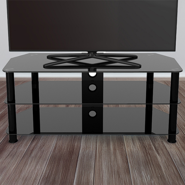 AVF Classic 3 Shelf Black Glass Corner TV Stand - AVF Group Ltd - Wilko - image 1