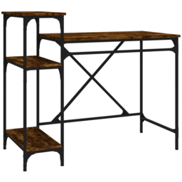 vidaXL 3 Shelf Industrial Style Computer Desk Brown - Size: 90 x 105 x 50cm - Wilko - thumbnail 3