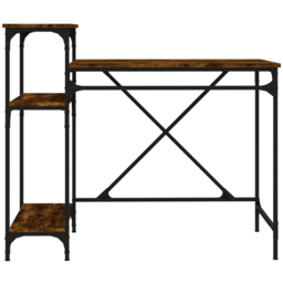 vidaXL 3 Shelf Industrial Style Computer Desk Brown - Size: 90 x 105 x 50cm - Wilko - thumbnail 4