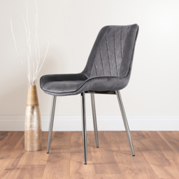 Furniturebox Elissa Cesano Marble Effect 2 Seater Round Dining Set White Grey and Chrome - Wilko - thumbnail 4