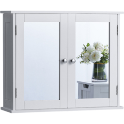 Bath Vida Priano White Wide 2 Door Mirror Bathroom Cabinet - Size: 47 x 57 x 18cm - Wilko - thumbnail 3