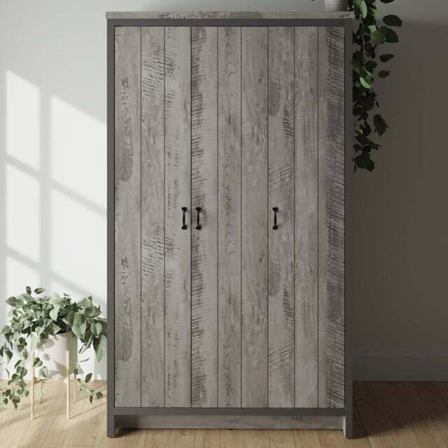 GFW Boston 3 Door Grey Wardrobe - Wilko - image 1