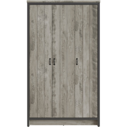 GFW Boston 3 Door Grey Wardrobe - Wilko - thumbnail 3