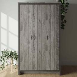 GFW Boston 3 Door Grey Wardrobe - Wilko - thumbnail 1