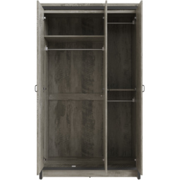 GFW Boston 3 Door Grey Wardrobe - Wilko - thumbnail 4