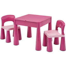 Liberty House Toys Pink Kids 5-in-1 Activity Table and Chairs - Size: 46.5 x 51 x 53cm - Multi - Wilko - thumbnail 3