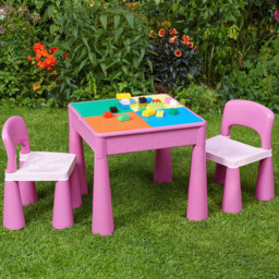 Liberty House Toys Pink Kids 5-in-1 Activity Table and Chairs - Size: 46.5 x 51 x 53cm - Multi - Wilko