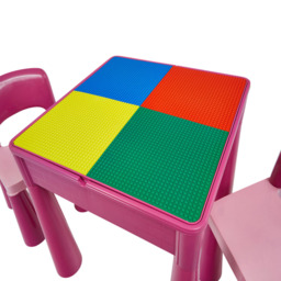 Liberty House Toys Pink Kids 5-in-1 Activity Table and Chairs - Size: 46.5 x 51 x 53cm - Multi - Wilko - thumbnail 6