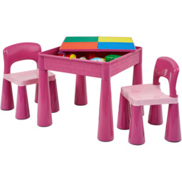 Liberty House Toys Pink Kids 5-in-1 Activity Table and Chairs - Size: 46.5 x 51 x 53cm - Multi - Wilko - thumbnail 4