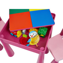 Liberty House Toys Pink Kids 5-in-1 Activity Table and Chairs - Size: 46.5 x 51 x 53cm - Multi - Wilko - thumbnail 5