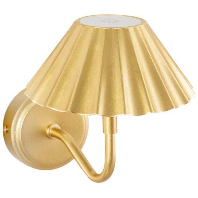 ValueLights Avery Gold Rechargeable Easy Fit LED Wall Light - Size: 16.5 x 19.5 x 14.7cm - Wilko - image 1