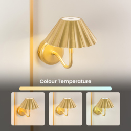 ValueLights Avery Gold Rechargeable Easy Fit LED Wall Light - Size: 16.5 x 19.5 x 14.7cm - Wilko - thumbnail 7