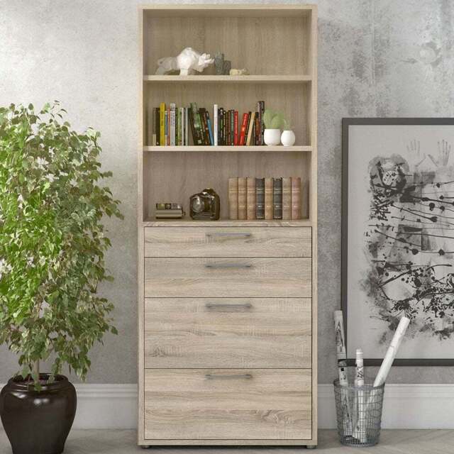 Florence 4 Drawer 2 Shelf Oak Bookcase - Wood - Furniture to Go - Wilko - image 1