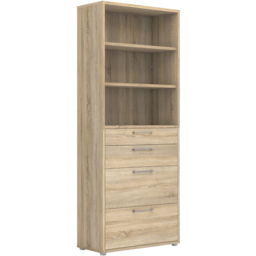 Florence 4 Drawer 2 Shelf Oak Bookcase - Wood - Furniture to Go - Wilko - thumbnail 3
