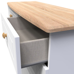 Crowndale Warwick 6 Drawer White Ash and Oak Wide Midi Chest of Drawers - Wilko - thumbnail 7