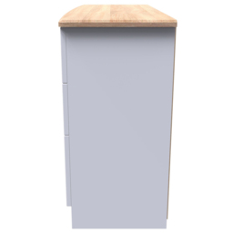 Crowndale Warwick 6 Drawer White Ash and Oak Wide Midi Chest of Drawers - Wilko - thumbnail 4