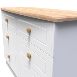 Crowndale Warwick 6 Drawer White Ash and Oak Wide Midi Chest of Drawers - Wilko - thumbnail 6