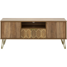 GFW Orleans 2 Door Single Drawer Mango Yellow TV Stand - Size: 39 x 116 x 49cm - Brown - Wilko - thumbnail 3