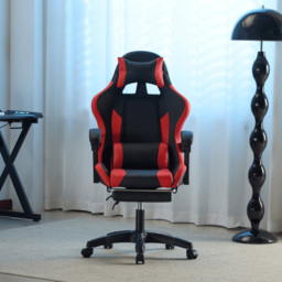 Home Source Neuro Red Ergonomic Gaming Chair with Adjustable Footrest and Headrest - Size: 122 x 60 x 43cm - Black - Wilko - thumbnail 4